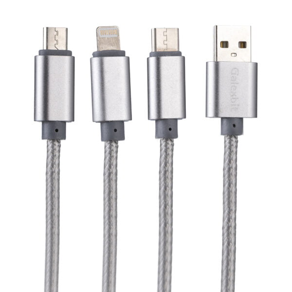 کابل تبدیل USB به لایتنینگ/USB-C/microUSB گلکسبیت مدل T3 طول 1.2 متر