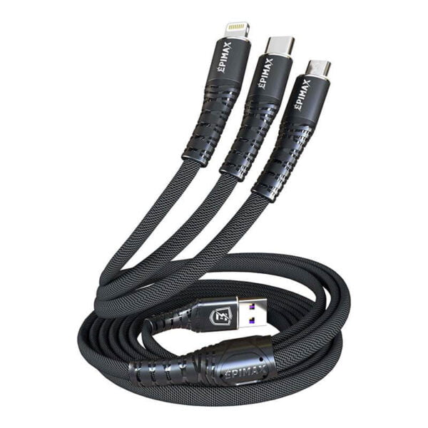 کابل تبدیل USB به microUSB / USB-C / لایتنینگ اپی مکس مدل EC - 24 طول 1.2 متر