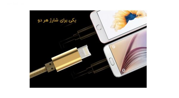 کابل تبدیل USB به microUSB و لایتنینگ الدینیو مدل LC88 به طول 1 متر