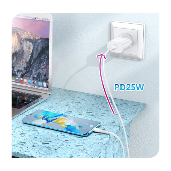 شارژر دیواری هوکو مدل N22 PD 25W به همراه کابل تبدیلUSB-C