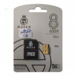 کارت حافظه Micro SD HC کوئین تک مدل A2-V30-633X کلاس 10 استاندارد UHS-l U3 سرعت 95MBps ظرفیت 8 گیگابایت به همراه آداپتور SD