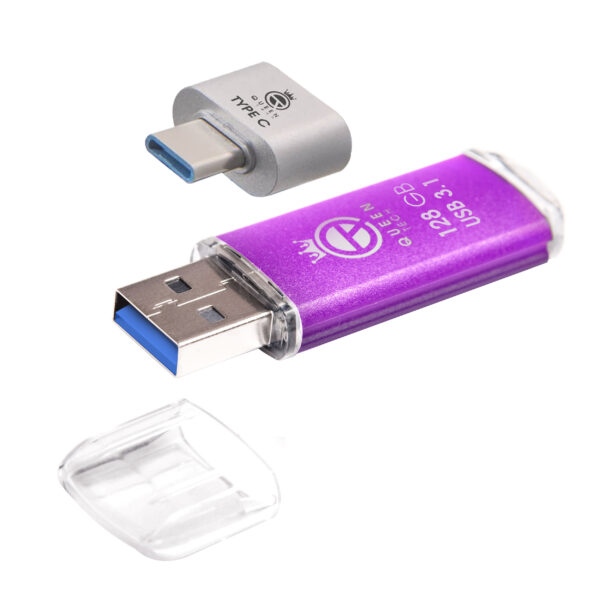 فلش مموری کوئین تک مدل QUICK USB3.1 CPLUSظرفیت 256 گیگابایت به همراه مبدل USB-C