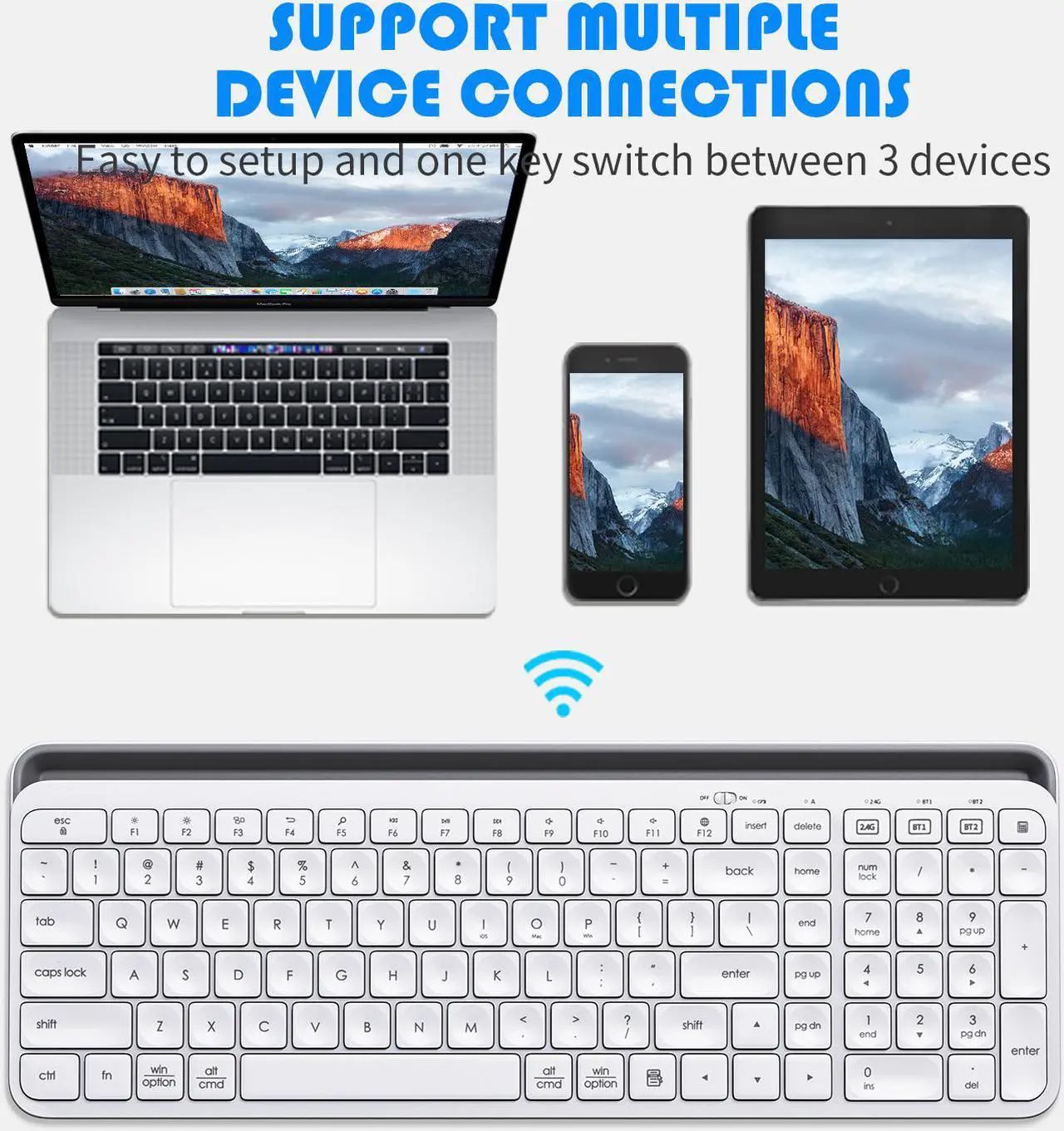 AWEJS220106D7ESM کیبورد بی سیم هیسکا مدل HX-KE255 - Image 1