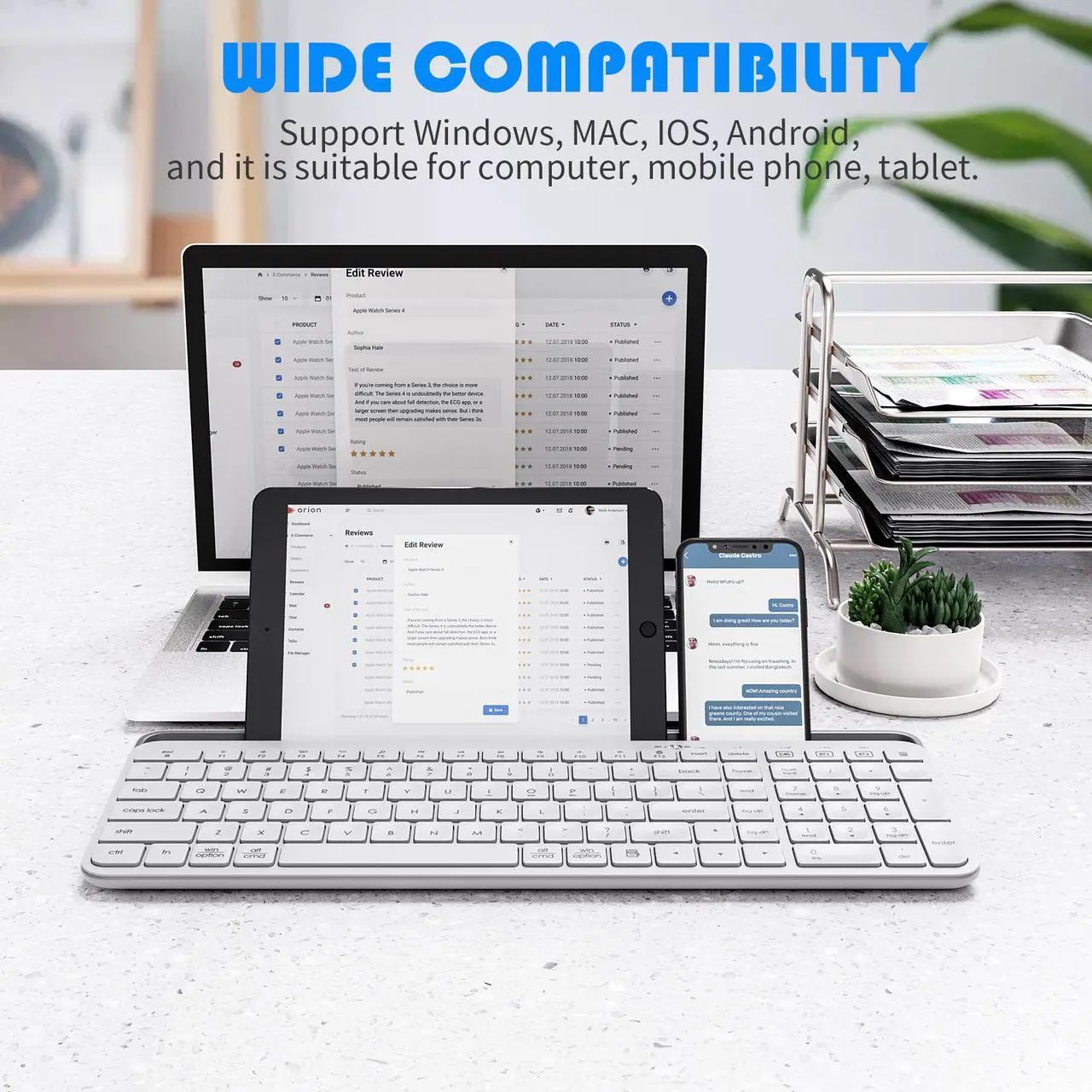 AWEJS220106JOg65 کیبورد بی سیم هیسکا مدل HX-KE255 - Image 8