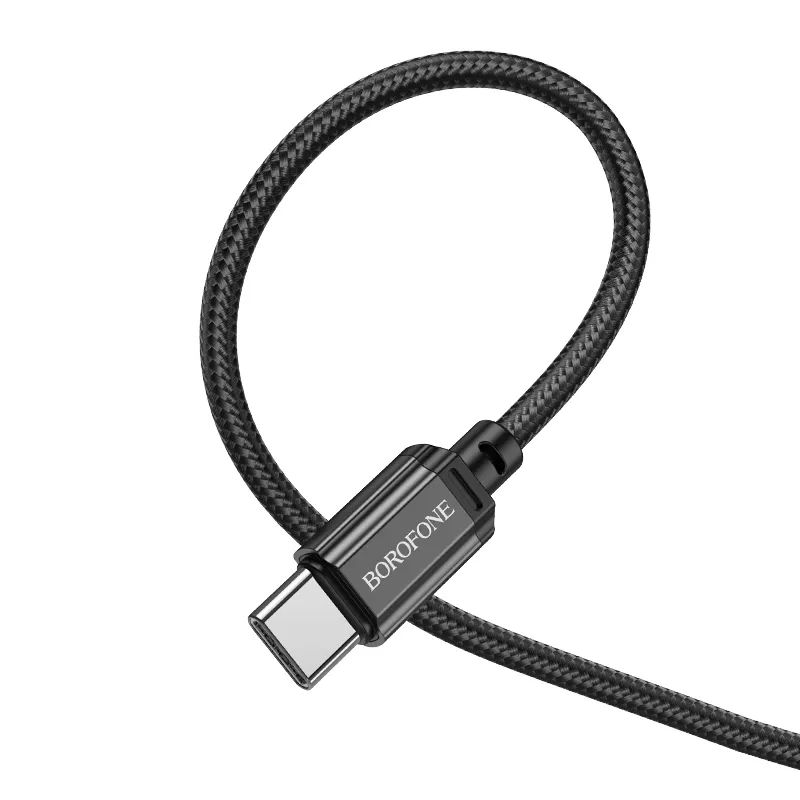 BOROFONE_CABLE_BX87_TYPE-C_TO_TYPE-C_1M_60W-4 کابل شارژ 60 وات USB-C به USB-C بروفون مدل BX87 - Image 2