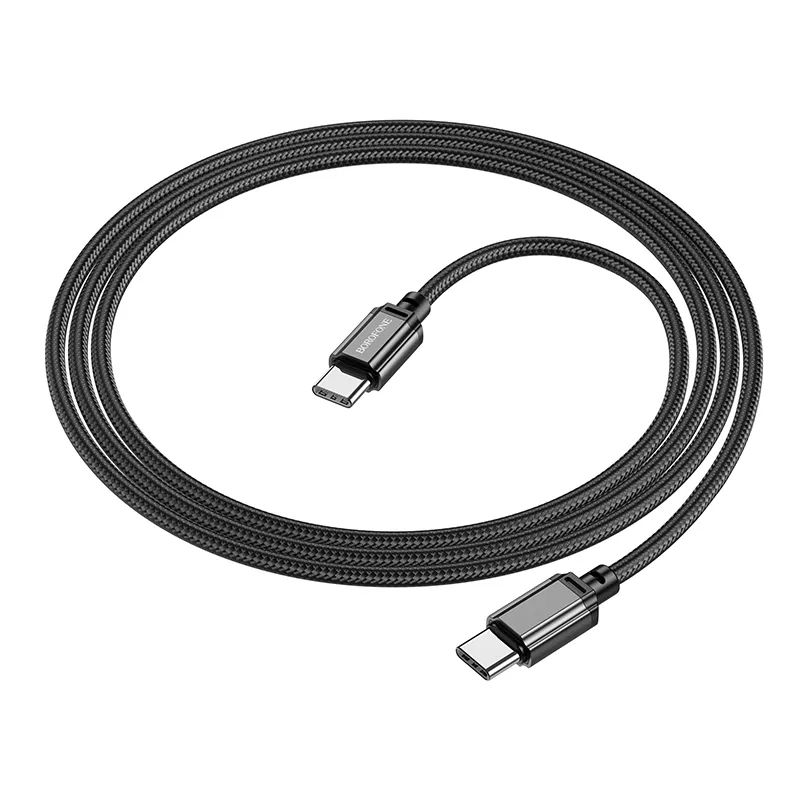 BOROFONE_CABLE_BX87_TYPE-C_TO_TYPE-C_1M_60W-6 کابل شارژ 60 وات USB-C به USB-C بروفون مدل BX87 - Image 3